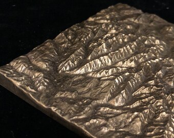 Bronze casting of the Elk Range in Aspen Colorado 3d topographic map