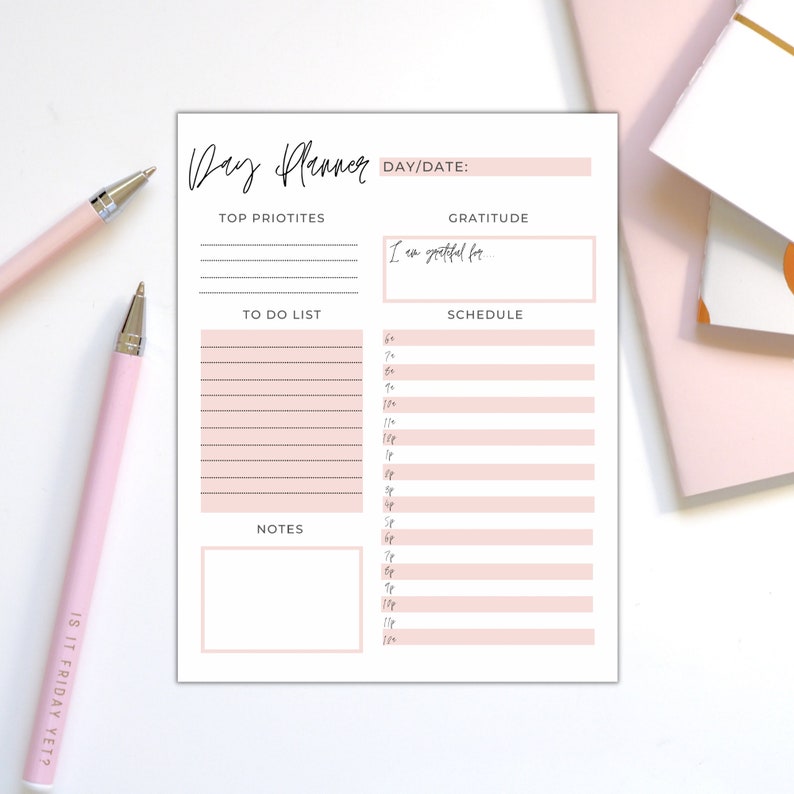 Daily Planner Printable Printable Organizer Instant - Etsy