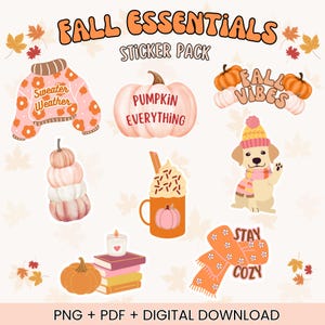 Cozy Fall Digital Sticker Sheet | GoodNotes Sticker | Digital Planner Stickers | Digital Journal Stickers |Sticker PNG bundle | Scrapbook |