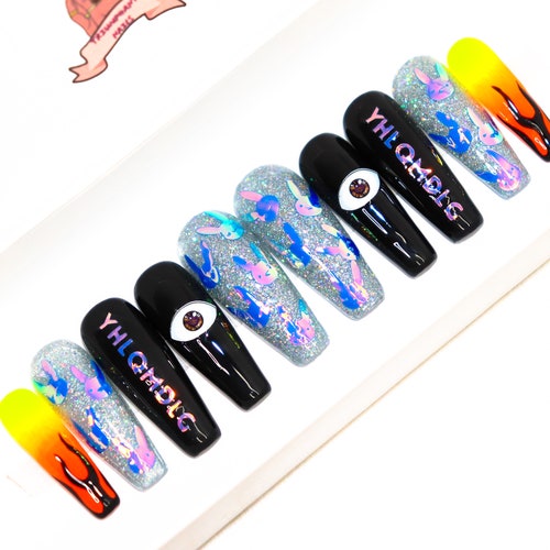 Bad Bunny Press on Nail Un Verano Sin Ti Gel Nails Bad - Etsy