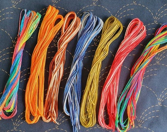 10M CUT Bokashi Mixed colour Sashiko thread Thick Olympus Japanese embroidery floss