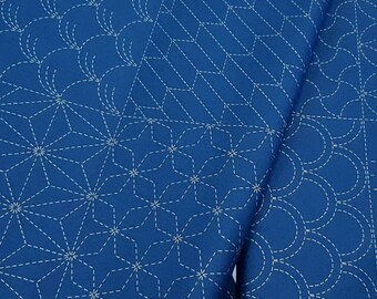 Sashiko fabric 8 Patterns in panel traditional patterns Pre-printed table runner cotton fabric Olympus