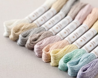 Lame series/ Glittered 40M Sashiko thread Olympus 10 Colors Pastel color Japanese embroidery floss