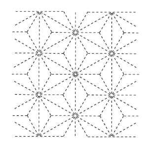 PDF 刺し子麻の葉データ A3 即時ダウンロードデジタル印刷可能