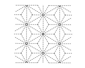 PDF Sashiko Hemp Leaves Data for A3 Instant download digital printable