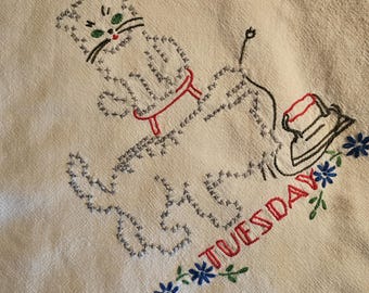 Vintage Days of Week Flour Sack Towels (5)
