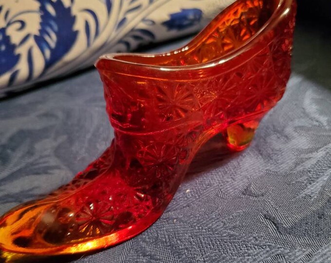 Vintage Fenton Glass Slipper Etsy