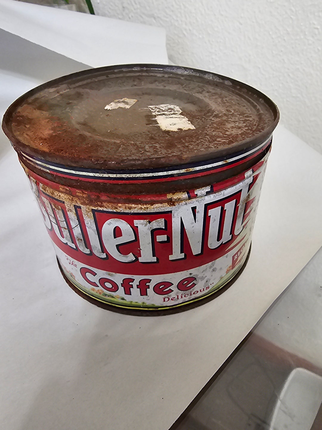 Vintage Butternut Coffee Tin 1lb With Rust Etsy