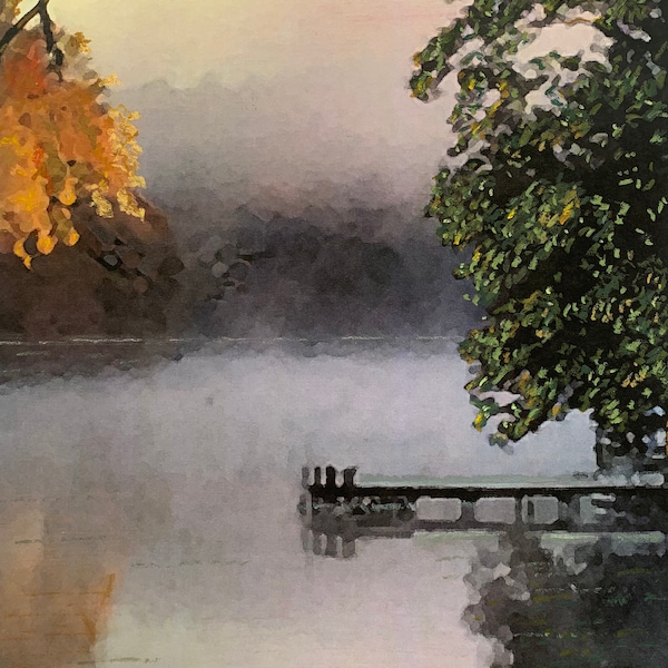Misty Lake - Etsy