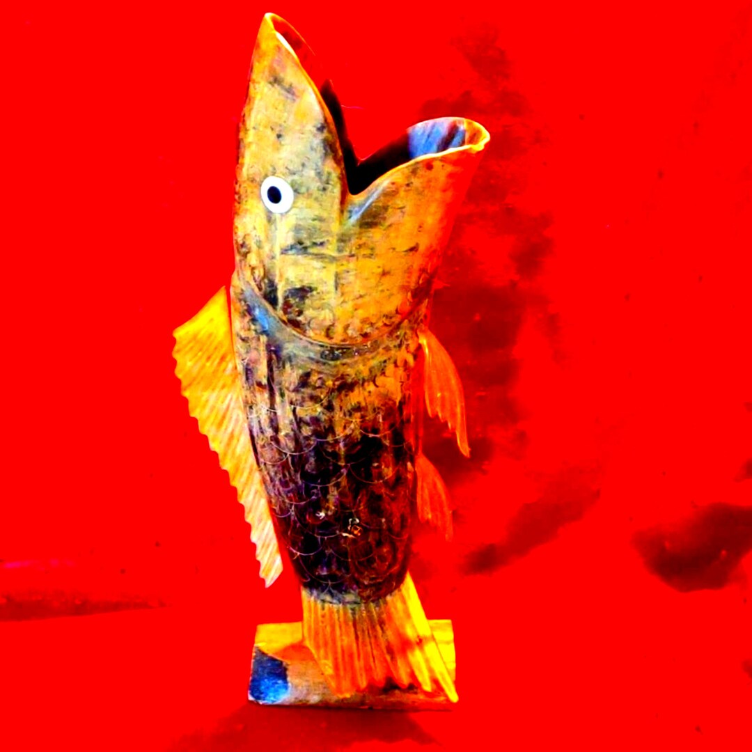 Hand Carved Wooden Fish Absolutely Etsy