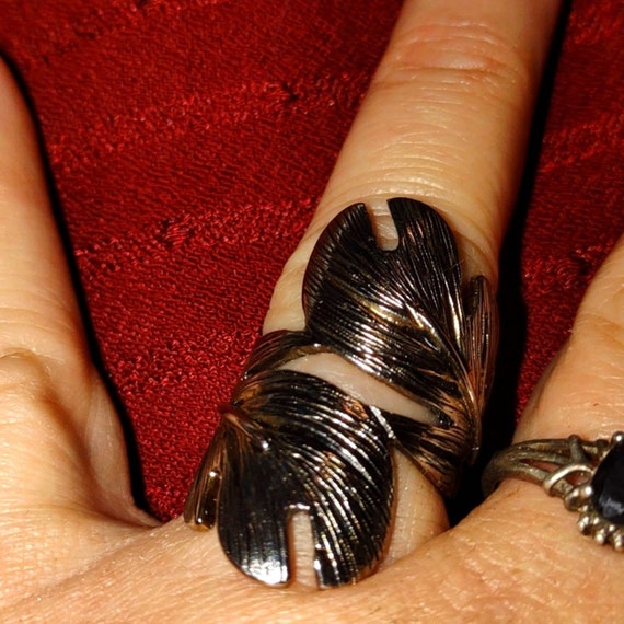 Gorgeous~Sz. 7~Stainless steel leaf ring~ - image 1