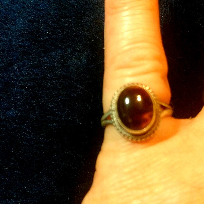 Beautiful Sterling Silver and Tiger/'s Eye Ring Sz6