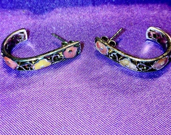 Sterling silver floral earrings