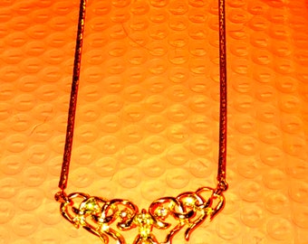 Hermoso collar de cristal Swarovski vintage dorado