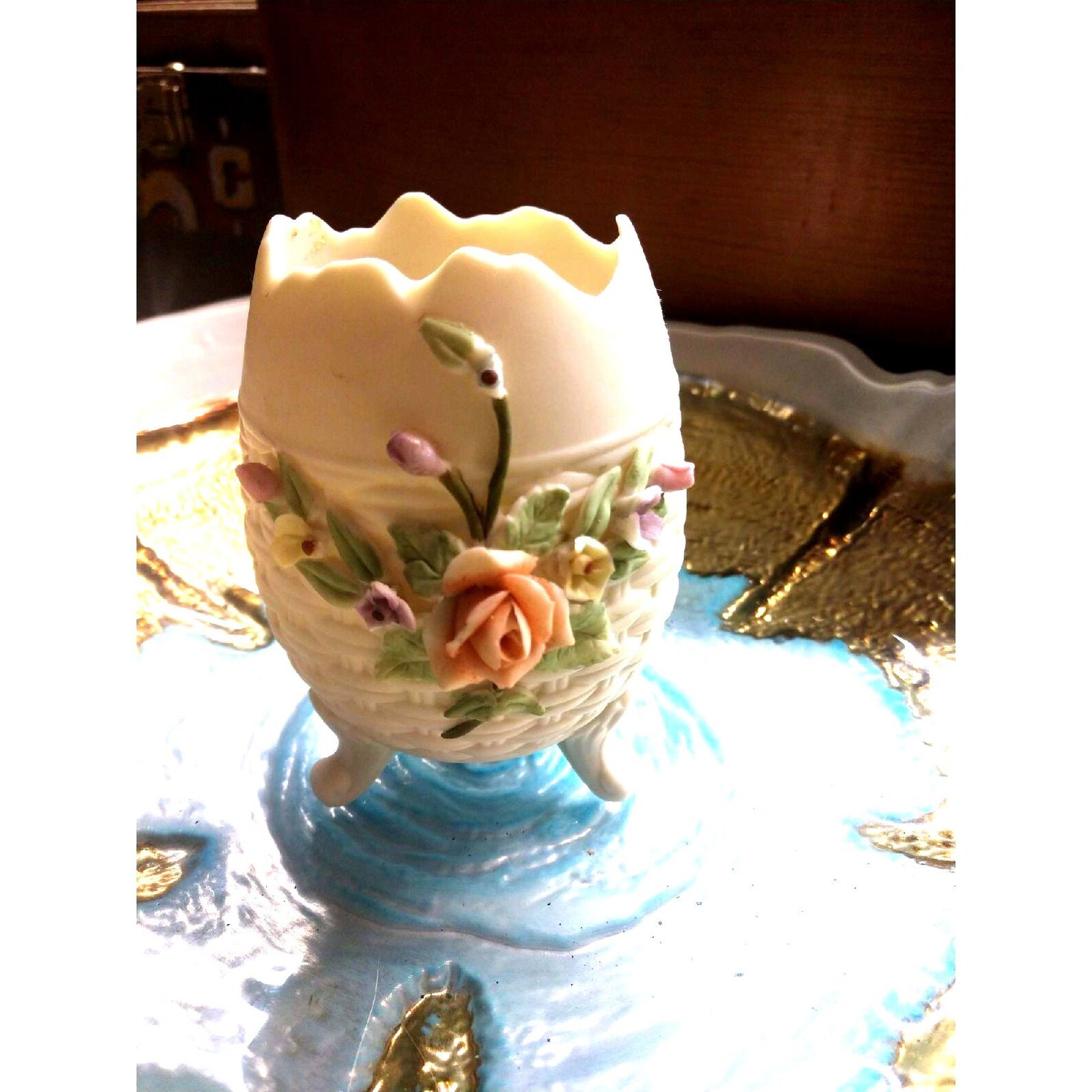 StunningVintageESTATE EGG VASE Etsy