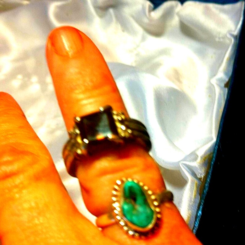 925 turquoise ring925 amber ring size 5