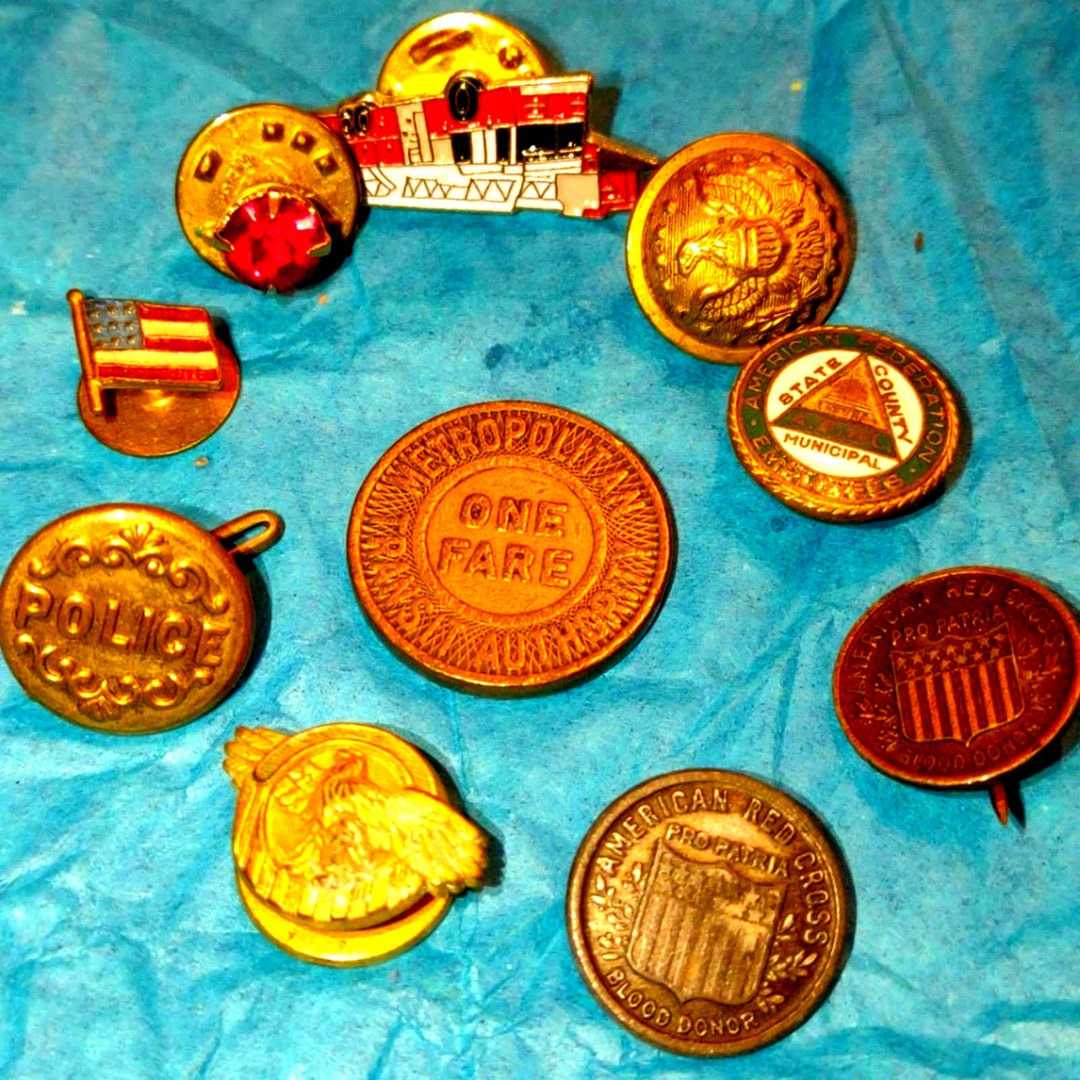 EXTREMELY OLD Pins and Buttons Etsy