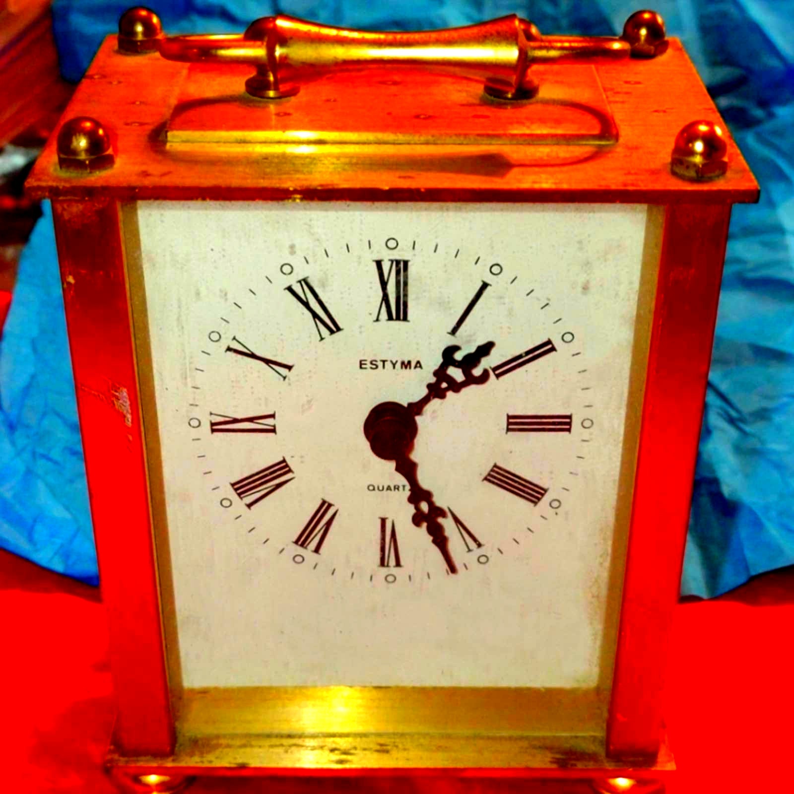 Estyma gold vintage mantle clock Etsy
