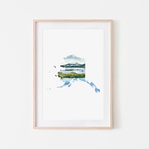 Alaska Art Print, Alaska Painting, Alaska Home Decor, Sitka Alaska, Mountain Art Print, Watercolor Painting, Gift for Alaskan, Outdoorsy Art