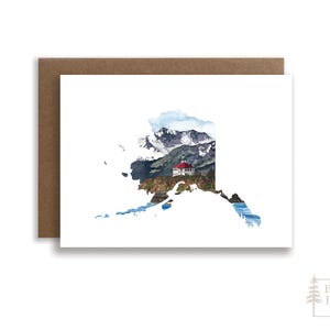 Eldred Rock Lighthouse Card, Alaska Greeting Card, Alaska Art, Lighthouse Card, Watercolor Greeting Card, Blank Greeting Cards, Juneau AK