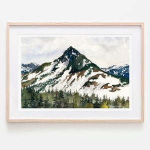 NEW! Mountain Art, Mountain Wall Art, Mountain Print, Watercolor Mountain Art, Alaska Gifts, Alaska Art, Mountain Landscape Art, Nature Art