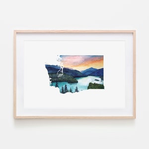 Washington State Art, Washington State Print, North Cascades National Park, Lake Diablo, Gift for Outdoorsman, Housewarming Gift, Wall Art