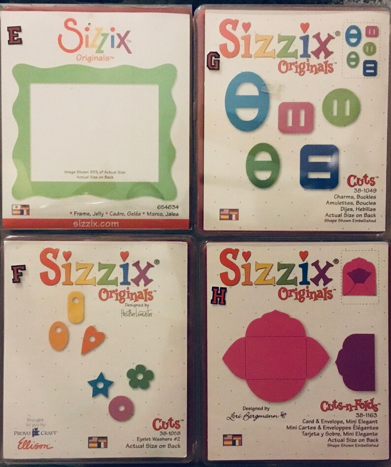 Sizzix Dies Original Group 10 Sixteen LARGE DIES