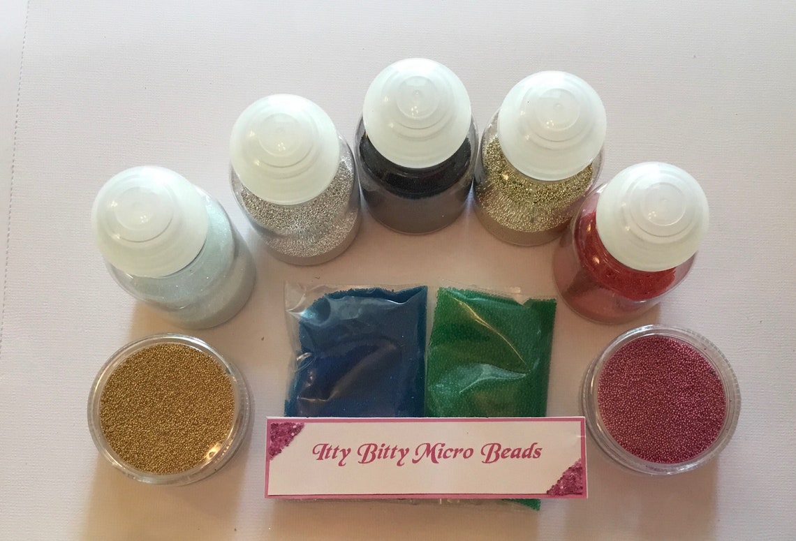 BEADS Mini Micro Beads 5 Bottles 2 ROUNDS 2 Packets Etsy