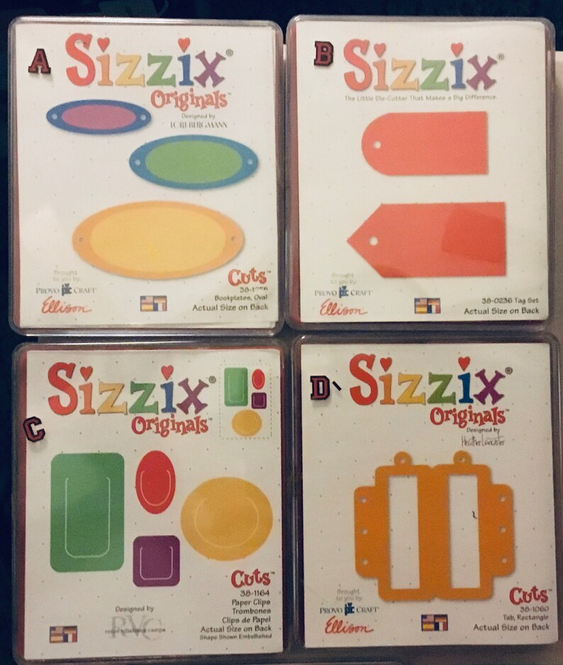 Sizzix Dies Original Group 10 Sixteen LARGE DIES