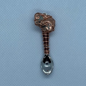 Wire Wrapped Mini Spoon Pendant with a Copper Nugget