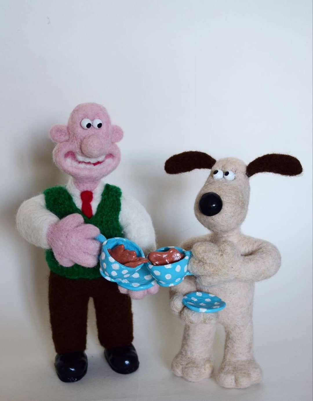 Wallace and Gromit Needle Felted Sculpture Wallace & Gromit Fan Art