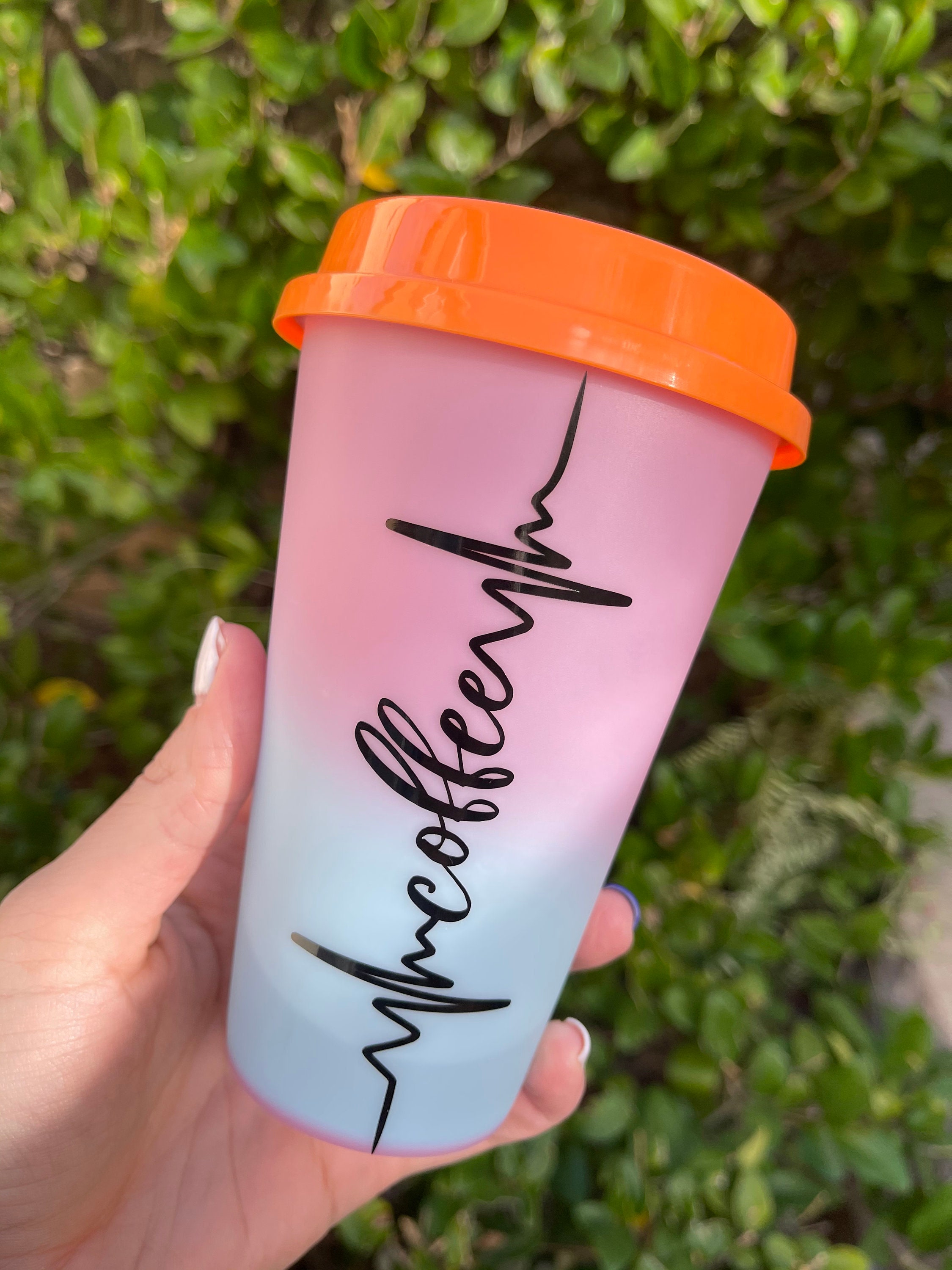 24oz Reusable Color Changing cup Iced Coffee Cup Cold cup Etsy