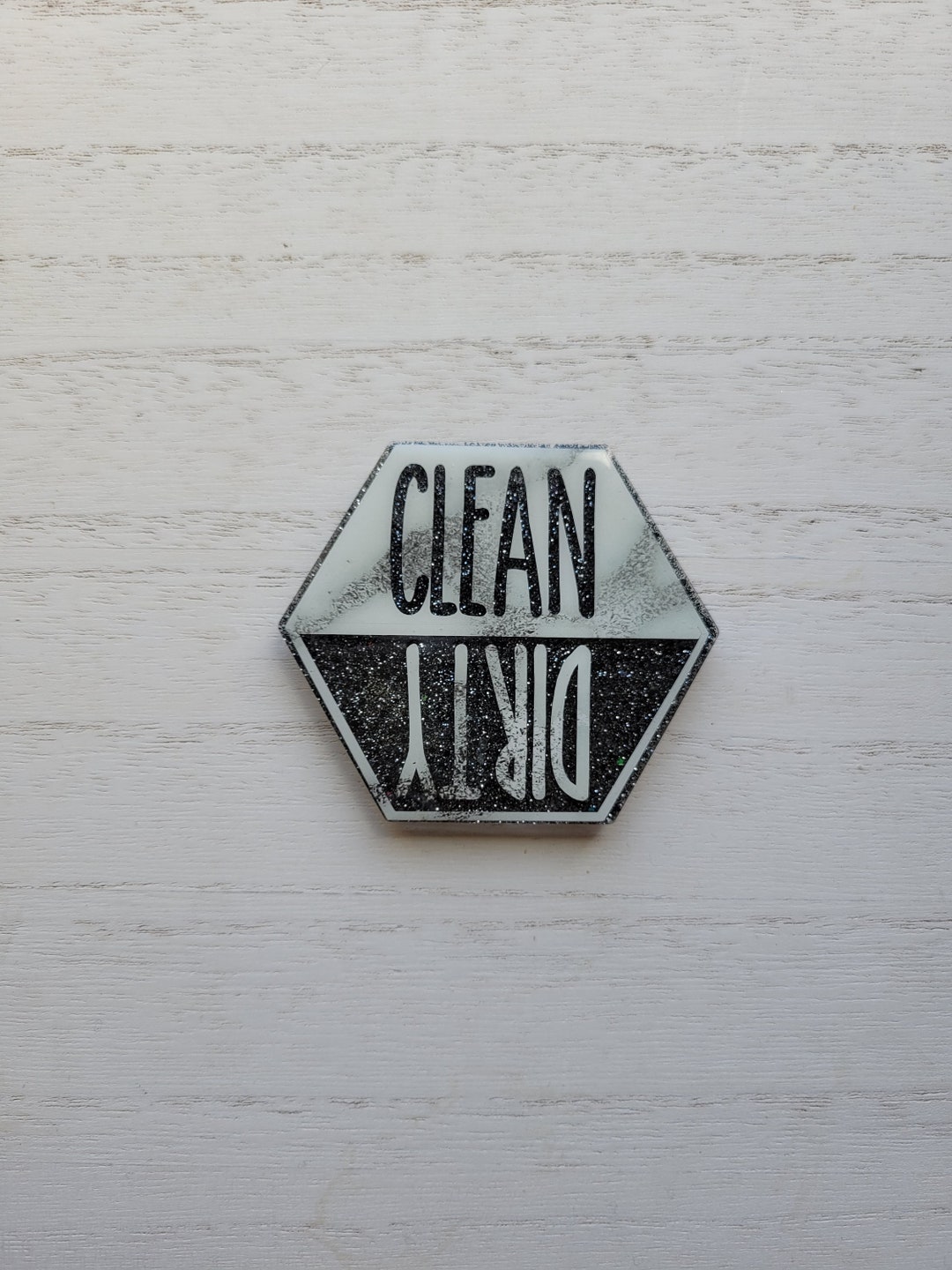 Dirty Clean Dishwasher Magnet | Marble Magnet | Glitter Magnet | Dirty ...