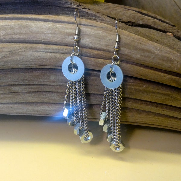 Washer and Hex Nut Earrings