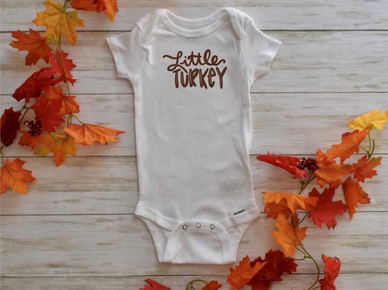 Thanksgiving Onesies\u00ae Thanksgiving Clothes Thanksgiving Bodysuit Holiday Little Turkey Onesies\u00ae Turkey Onesies\u00ae