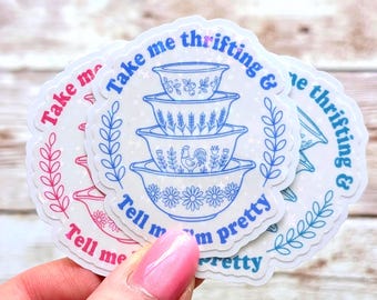 Pyrex-Inspired Vintage Mixing Bowl Vinyl Sticker | Holographic | Waterproof & Durable