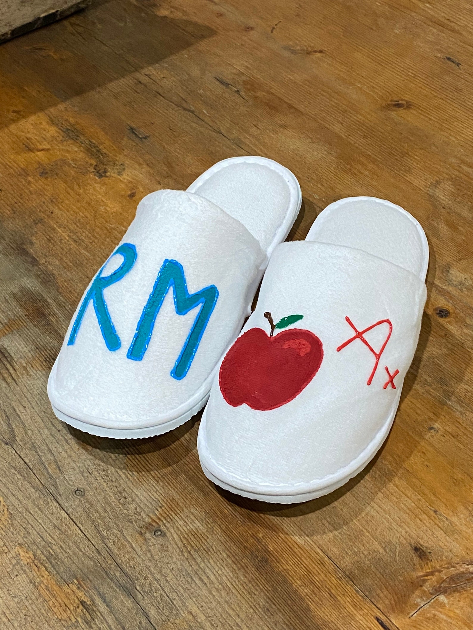 Personalized Slippers Handpainted Slippers Monogrammed Etsy Norway