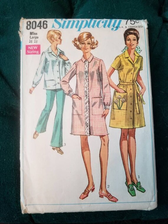 Vintage 1968 Simplicity Pattern 8086 Size 14 Dress