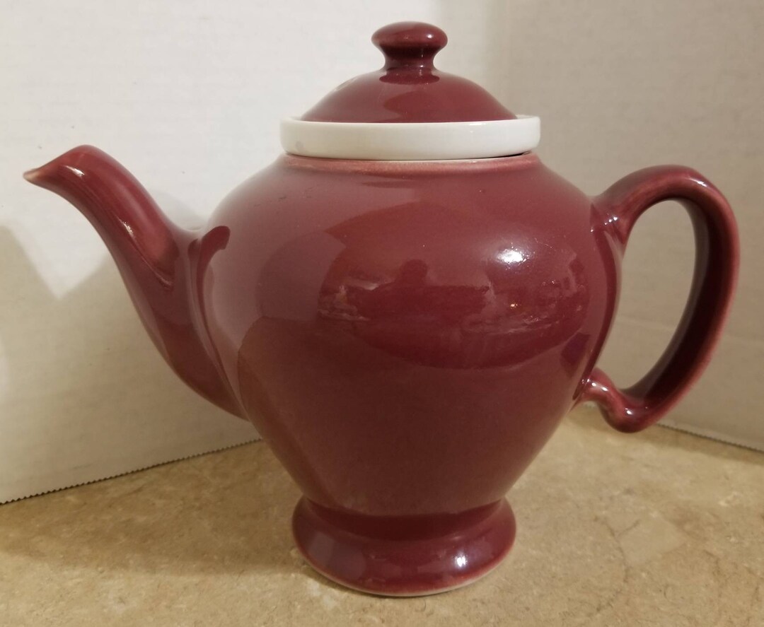 Vintage Mccormick Hall Teapot W/lid and Infuser Burgundy Etsy