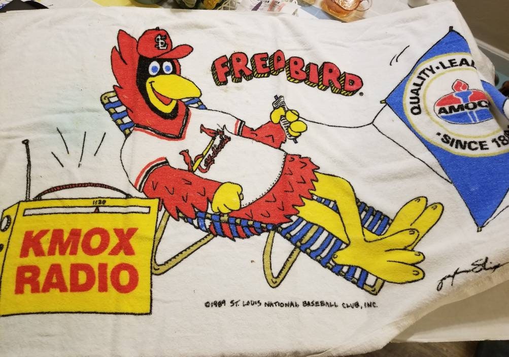 Details about   Vintage Sherry Amoco St Louis Cardinals Baseball Beach Towel Fredbird White New 