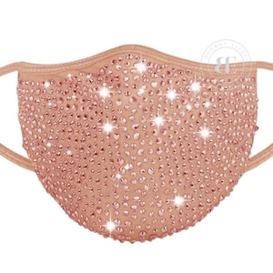 ROSE GOLD SWAROVSKI Bling Face Mask | Rose Gold Bling Mask | Bedazzled Face Mask | Bestseller | Rose Gold Mask | Rose Gold Bridal Mask