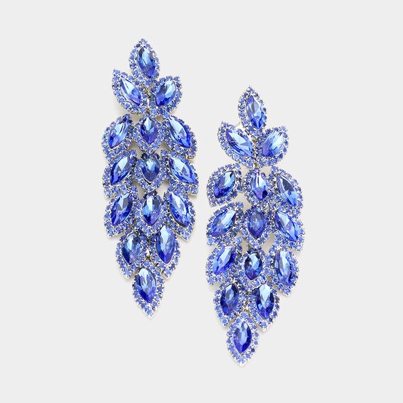 Blue clearance pageant earrings