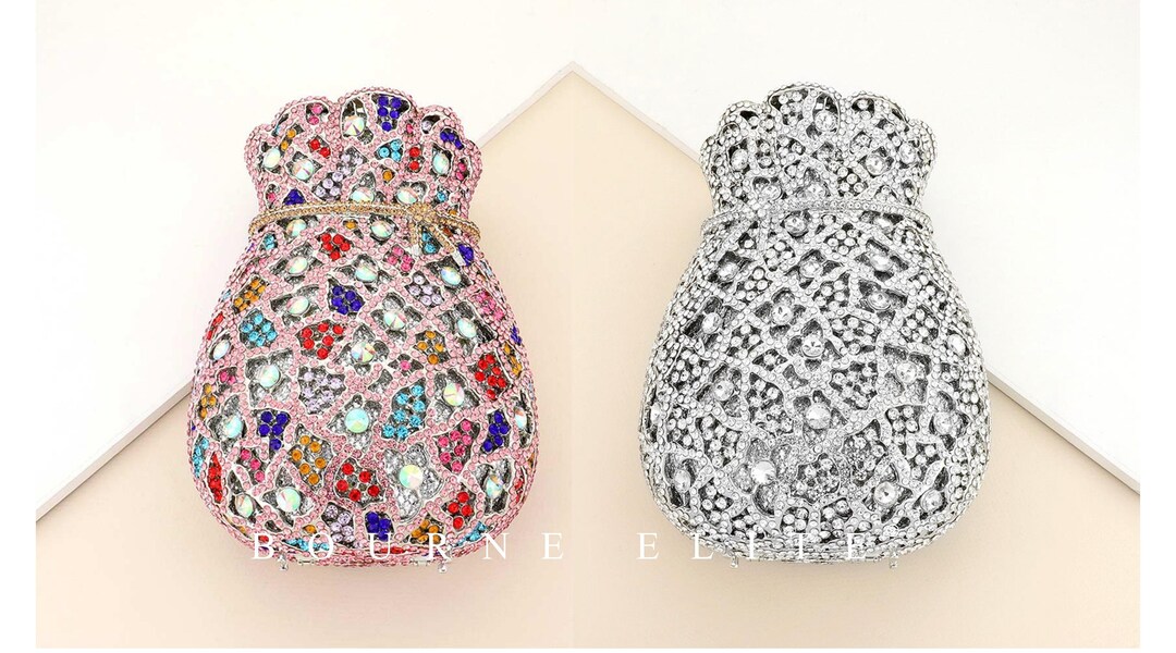 Crystal Money Bag Clutch Bling Money Pouch Clutch Crystal Etsy