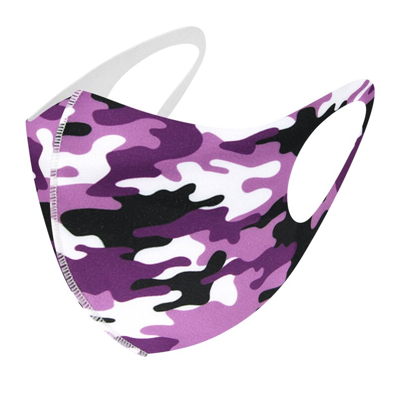 TEEN/TWEEN Purple Camo Face Mask Polyester & Spandex Face Etsy