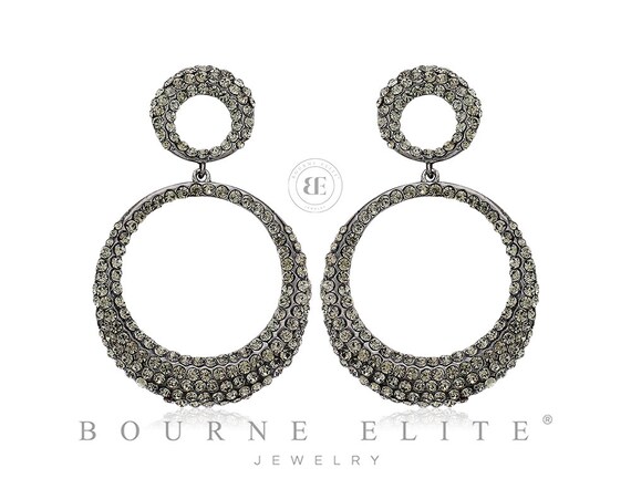 Grey hoop best sale earrings