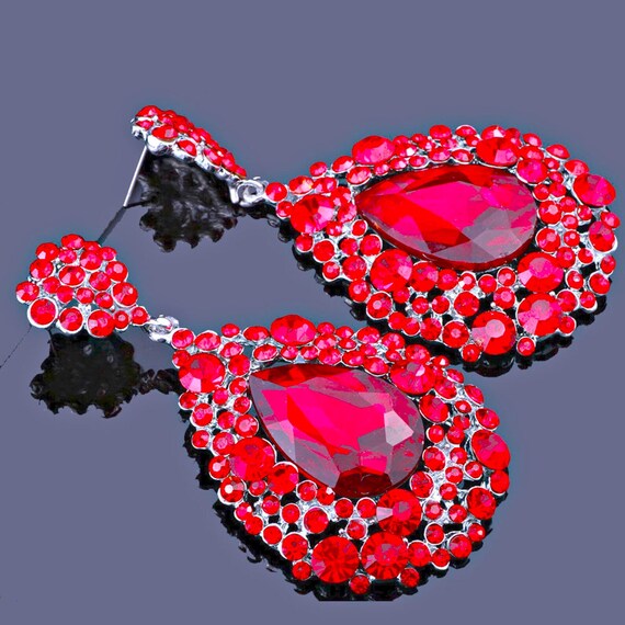 Red prom best sale earrings