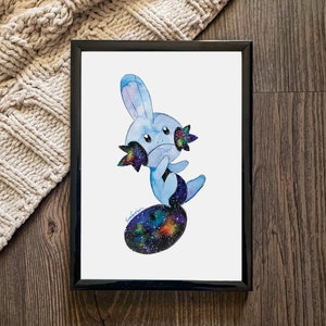 Galactic Mudkip Watercolor Art Print