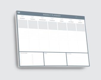 A3 Weekly Planner Desk Pad Tear Off Pages by Clear Mind Concepts – 52 Sheets, 120gsm Paper Undated for Productivity, Planning and Organising