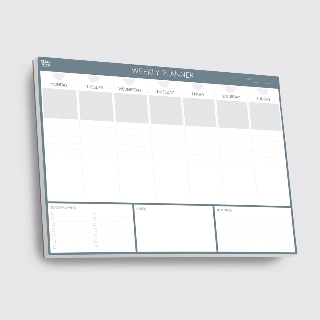 A4 Weekly Planner Desk Pad - 52 Undated Tear off Pages for Productivity ...