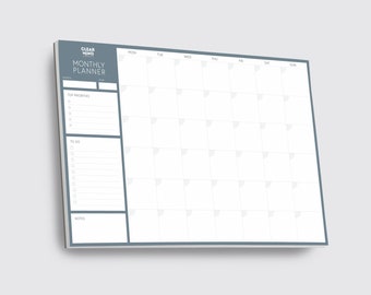 A3 Monthly Planner Desk Pad Tear Off Pages by Clear Mind Concepts – 24 Sheets, 120gsm Paper Undated for Planning and Organising